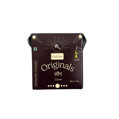 Gud Gum- Natural, Plastic Free Chewing Gum- Clove, Cardamom, Fennel, Cinnamon- 21g x 4 - Mini Pack of 4- No added artificial colours, flavours & sweeteners (4 Packs, 60 chewing gums) (Pack of 4, Clove)