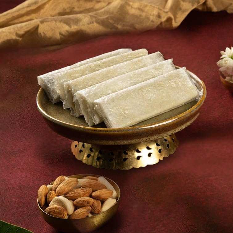 Almond House You are one of us | Sugar Putharekulu | No Maida | Healthy Snacks | South Indian Sweets | Indian Traditional Sweets | 5 Pcs (Sugar Pootharekulu)