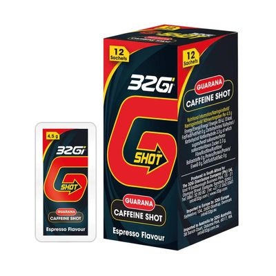 32Gi G-Shot Gel, potent 60 mg caffeine boost, liquid guarana, patented snap open technology, preworkout boost (Pack of 5)