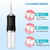 Queue Water Flosser, Cordless Oral Irrigator, 230ml Tank, IPX7 Waterproof, 3 Cleaning Modes, USB Rechargeable, Black and Silver (Water Flosser) view 4