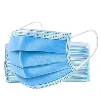 Disposable Face Masks, 3-Layer Filtration, Skin-Friendly Non-Woven Fabric with Elastic Straps, Pack of 100, Blue