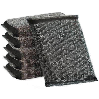 Homecure Scrub Steel-Wire Sponge Pad | Durable with Soft Foam & Tough Scrub Side | Gentle on Non-Stick Cookware, Effective for Utensils & Surfaces (4, Metal-Wire Sponge Pad)