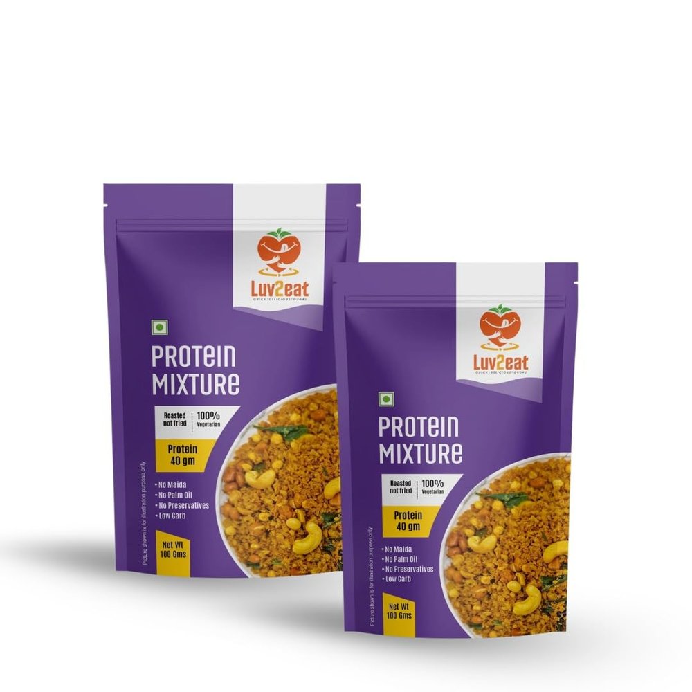 Protein Mixture 100g | Contains 40g Protein | Pack of 2 | Roasted Low Carb Vegetarian Snack | Healthy Mix with No Preservatives | High Protein Snack