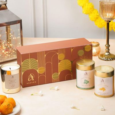 ASAVED Tea-Tox Hamper | Herbal Detox Gift Box with Ayurvedic Tea Blends & Wellness Essentials | Festive Gifting | Immunity & Digestion Support | Men & Women