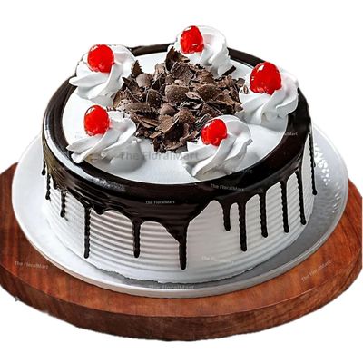 The FloralMart Flakey Hearts FlavoredCake Eggless | Birthday | Anniversary | Same Day Delivery (500 GM, Black Forest)