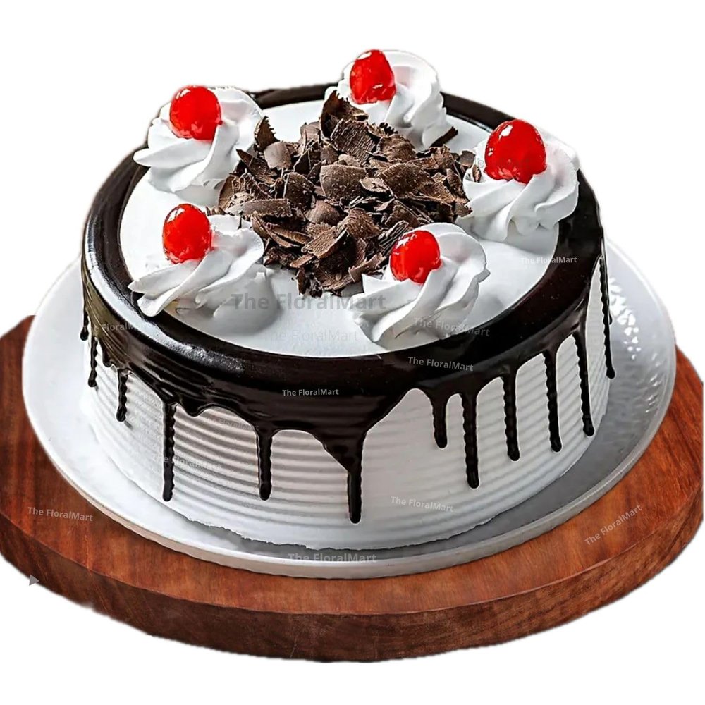 The FloralMart Flakey Hearts FlavoredCake Eggless | Birthday | Anniversary | Same Day Delivery (500 GM, Black Forest)
