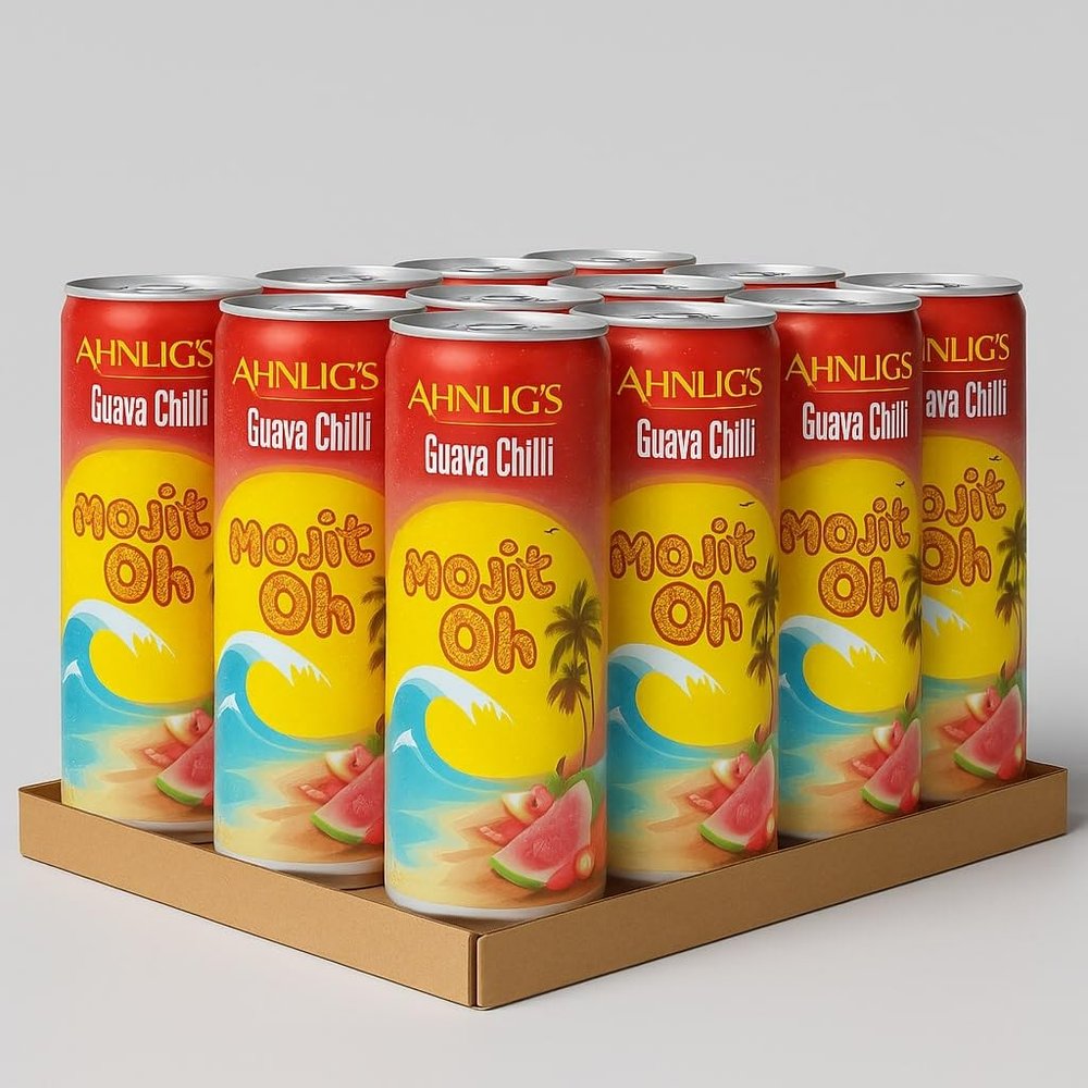 Ahnlichs Mojitoh Guava Chilli Sparkling Mocktail | Bold Tropical Flavor with a Spicy Kick | Pack of 12