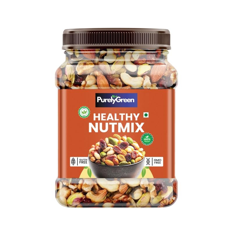 PurelyGreen Trail Mix | Superfood Mix Dry Fruits | Dry Fruits Contains Almonds, Cashews, Blueberries, Pumpkin & Sunflower Seeds - 1kg