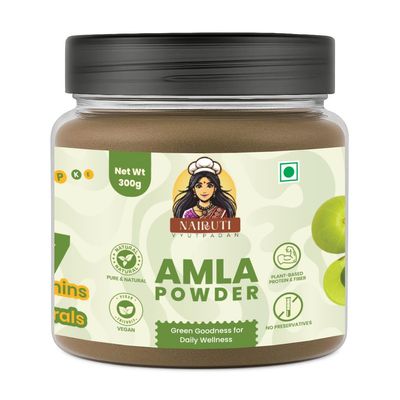 Nairuti Vyutpadan Amla Powder for Hair Growth (300g) | 100% Natural Indian Gooseberry Powder for Hair, Skin & Health | d, Preservative-Free (Pack of 1)