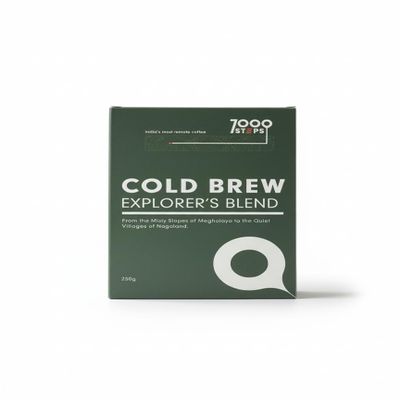 7000 Steps Cold Brew Coffee Bags | 100% Arabica Ground Coffee in Filter Bags | Easy Overnight Brew | Smooth, Low Acidity, Stomach-Friendly | Cafe-Style Iced Coffee at Home | Pack of 5 Sachets | 250g