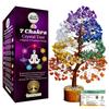 7 Chakra Crystal Tree 300 Beads  Original Natural Gemstones, Healing Bonsai Money Tree of Life for Home Decor, Vastu, Reiki, Feng Shui, Positive Energy, Prosperity & Good Luck