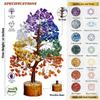 7 Chakra Crystal Tree 300 Beads  Original Natural Gemstones, Healing Bonsai Money Tree of Life for Home Decor, Vastu, Reiki, Feng Shui, Positive Energy, Prosperity & Good Luck view 3