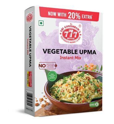 777 Vegetable Upma Mix 240g | Instant Rava Upma | Ready to Cook Breakfast | Semolina with Dehydrated Vegetables
