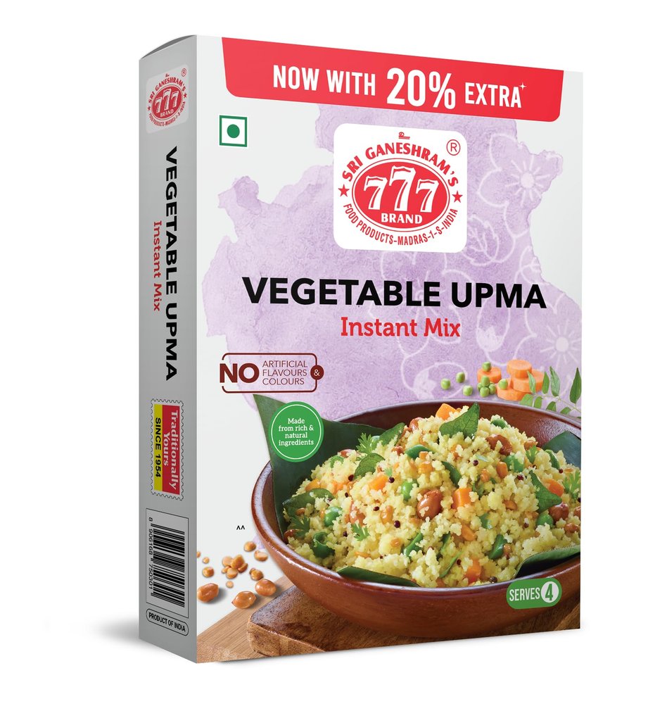777 Vegetable Upma Mix 240g | Instant Rava Upma | Ready to Cook Breakfast | Semolina with Dehydrated Vegetables