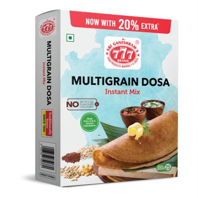777 Multigrain Dosa Mix 600g | High Fiber Breakfast Mix | Instant Adai Dosa Batter | Healthy Protein Rich Pancake