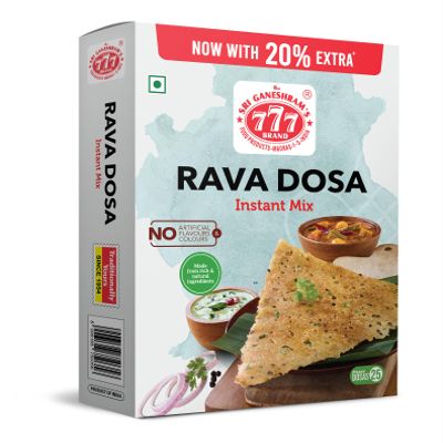 777 Rava Dosa Mix 600g | Instant Dosa Mix | Crispy Semolina Pancake | No Fermentation Required | Breakfast Mix