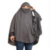 URBAN KANYA Full Coverage Khimar Hijab with Niqab, Long Sleeves, Cotton Blend Prayer Scarf, Multiple Colours (Dark Grey) view 2