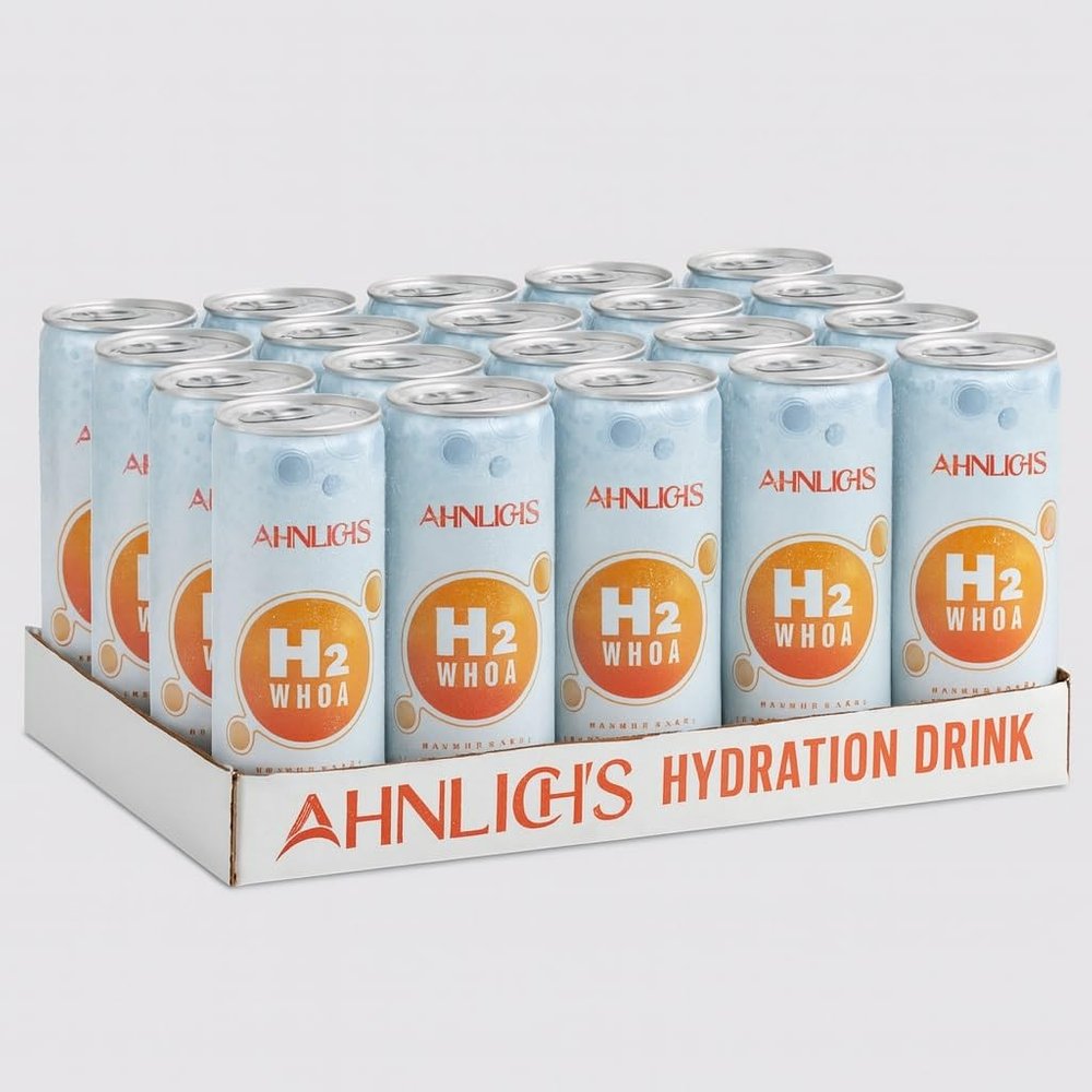 Ahnlichs H2WHOA Orange Blast Hydration Drink with Electrolytes & B Vitamins | Rehydrate Fast, No Added Sugar | Pack of 24