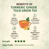 Brewora Turmeric Ginger Tulsi Green Tea Pouch | Spiced Wellness Blend | Holy Basil & Antioxidant Rich Green Tea | Soothing & Energizing Flavor | Loose Leaf Tea in Resealable Pouch_100 gm view 3