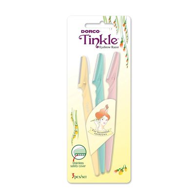 BOMBZOLY Tinkle Facial Razors for Women Instant & Painless Hair Removal, Single Blade Dermaplaning Razor with Non-Slip Handle, Smooth Shave & Glowing Skin