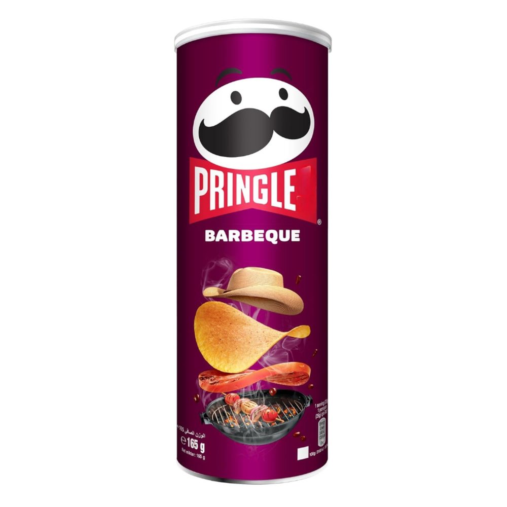 Pringle's Barbecue Potato Chips BBQ 165g Canister | Smoky, Savory & Crispy Snack | Imported