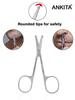 Ankita Nasal Safety Personal Grooming Scissor for Nose Hair, Beard, Moustache and Eyebrow | Safety Blunt Round Tip Heavy Duty & Rust-Free SS Metal | 9 cm view 3