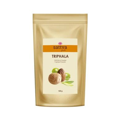 Sattva Ayurveda Triphala Powder, Herbal Supplement for Digestion and Immunity Support, with Amalaki, Haritaki, Vibhitaki Fruits
