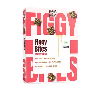 NAM NAM Figgy Bites | Healthy Energy Snack with Anjeer, Almonds, Cashews, Pistachios, Honey & Desi Ghee | Natural Sweet, No Added Sugar | 200 grams