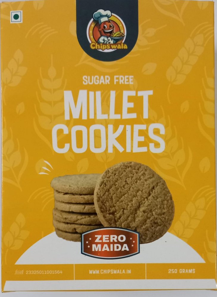 Chipswala sugar free Millet cookies | Low fat, low calories, gluten free, no added sugars, no palm oil,no maida, low glycemic index, healthy snack Pack of 5
