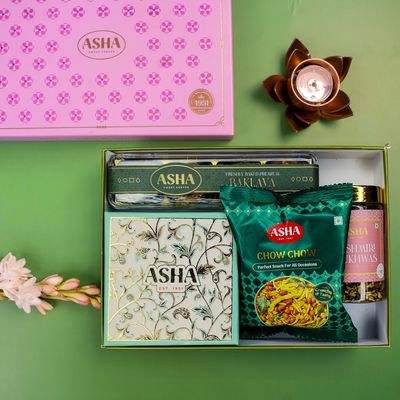 ASHA SWEETS Celebration Corporate Gift Hamper|Premium Assorted Sweets Box |Festive Gifting for Employees, Clients & Colleagues|Traditional Mithai Gift Pack for Office Party