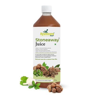Ayumcure Stoneaway Juice 1L | Ayurvedic Blend with Pashan Bhed, Gokshura, Punarnava & 11+ Herbs | Supports Kidney Stone Removal, Relieves Urinary Irritation & UTI | 100% Natural