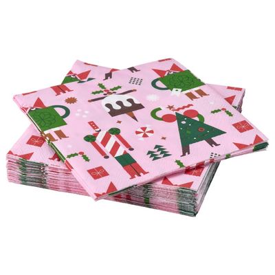 IKEA VINTERFINT Paper napkin, mixed patterns pink, 33x33 cm (13x13 ") (30 pieces)