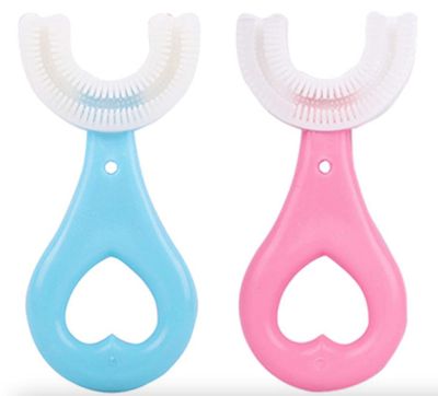 ALI SHIPPING 360 U-Shaped Kids Toothbrush | Soft Silicone Bristles for Gentle Cleaning | BPA-Free and Ergonomic Toothbrush for Toddlers (Ages 2-6)