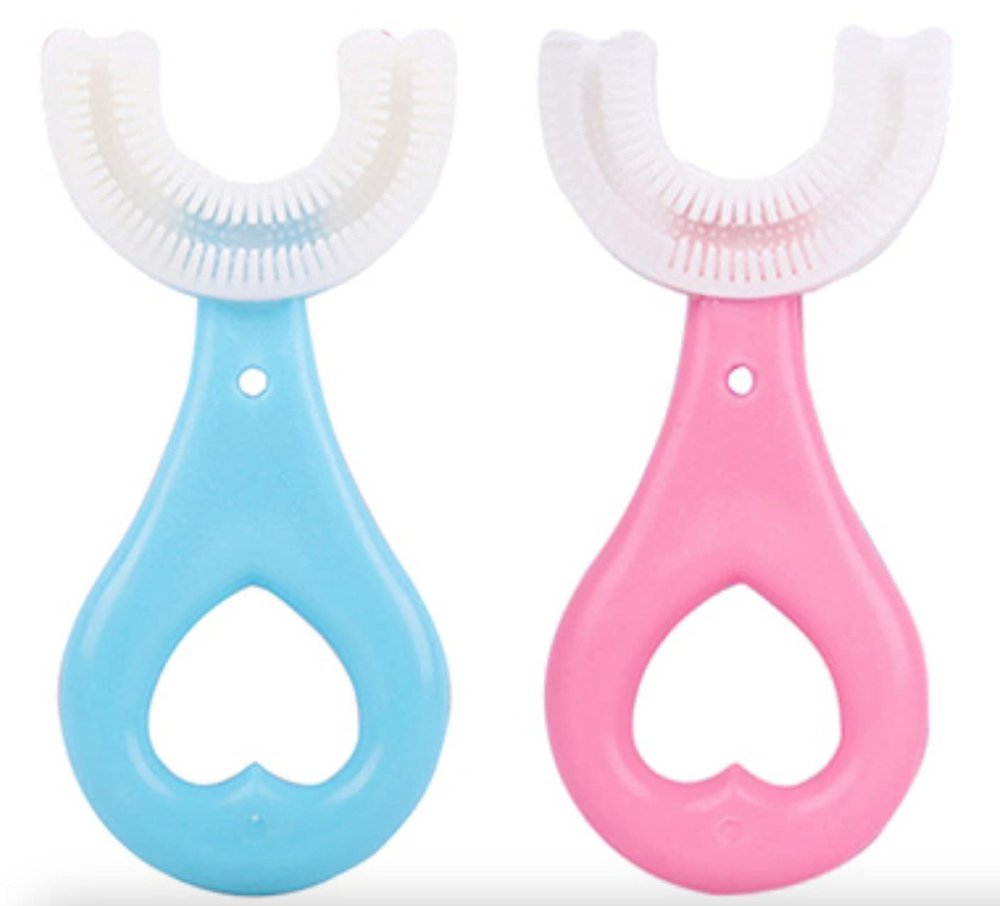 ALI SHIPPING 360 U-Shaped Kids Toothbrush | Soft Silicone Bristles for Gentle Cleaning | BPA-Free and Ergonomic Toothbrush for Toddlers (Ages 2-6)