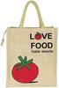 Medium Size Jute Bag (L-11 x H-6x W-10) - Love Food Hate Waste FOR LUNCH view 1