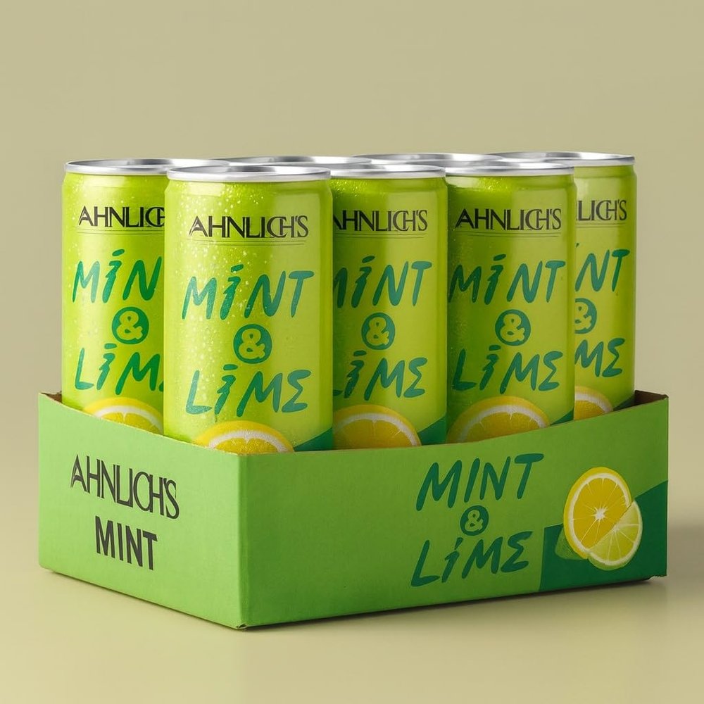 Ahnlichs Mint & Lime Sparkling Drink Perfect Mixer for Cocktails & Mocktails | Refreshing Natural Flavor | Pack of 6