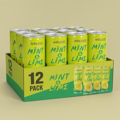 Ahnlichs Mint & Lime Sparkling Drink Perfect Mixer for Cocktails & Mocktails Refreshing Natural Flavor | Pack of 12