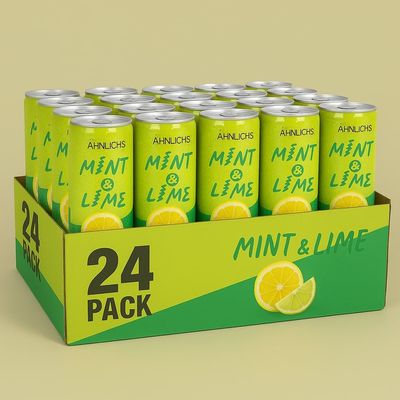 Ahnlichs Mint & Lime Sparkling Drink Perfect Mixer for Cocktails & Mocktails | Refreshing Natural Flavor | Pack of 24