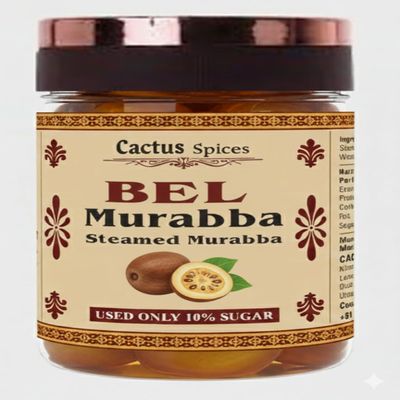 CACTUS SPICES | STEAMED MURABBA | DRY BEL BAEL Murabba | Only 10% Sugar Used | 50-60 Pieces | No Preservative | (BEL)