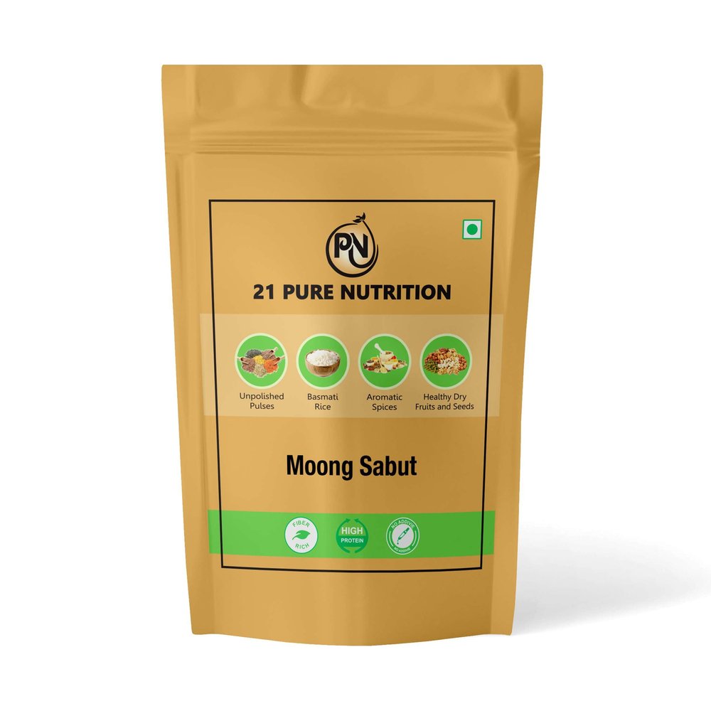 21 Pure Nutrition Moong Sabut Whole Green Mung Beans Sprouting Grade, High Protein Pulses Farm Fresh, Vegan Healthy Cooking Essential (500Gm)