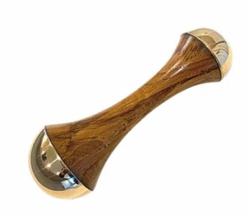 2-in-1 Certified Kansa Foot Massage Wand  Traditional Ayurvedic Foot Massager & Detox Tool  Natural Teak Wood  Deep Relaxation, Blood Circulation & Stress Relief