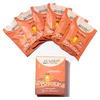 ANAVRIN Choco Peanut Protein Bar | 15g Protein with Goodness of Dates | No Added Sugar, No Soy, No Preservatives | Gluten Free Energy Bar | Healthy Snack (6 Bars x 50gm)