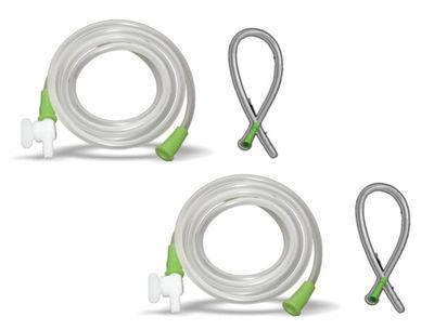 SWASTHYA SARVADA Enema Tube Set | 1.5 Meter long silicone tube with 1 nozzles and tap for water flow control (PACK OF 2)