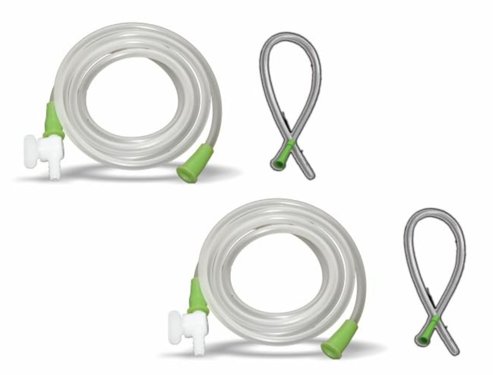 SWASTHYA SARVADA Enema Tube Set | 1.5 Meter long silicone tube with 1 nozzles and tap for water flow control (PACK OF 2)