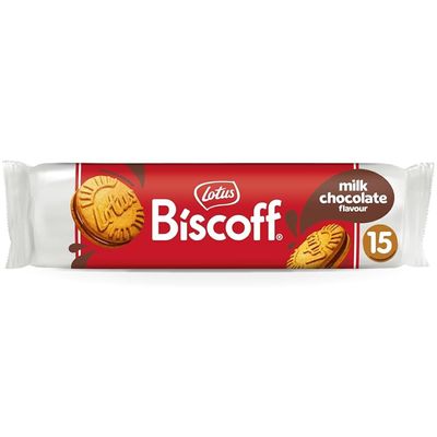 Lotus Biscofs Sandwich Cookies with Milk Chocolate Flavoured Cream, 150 g (Imported)