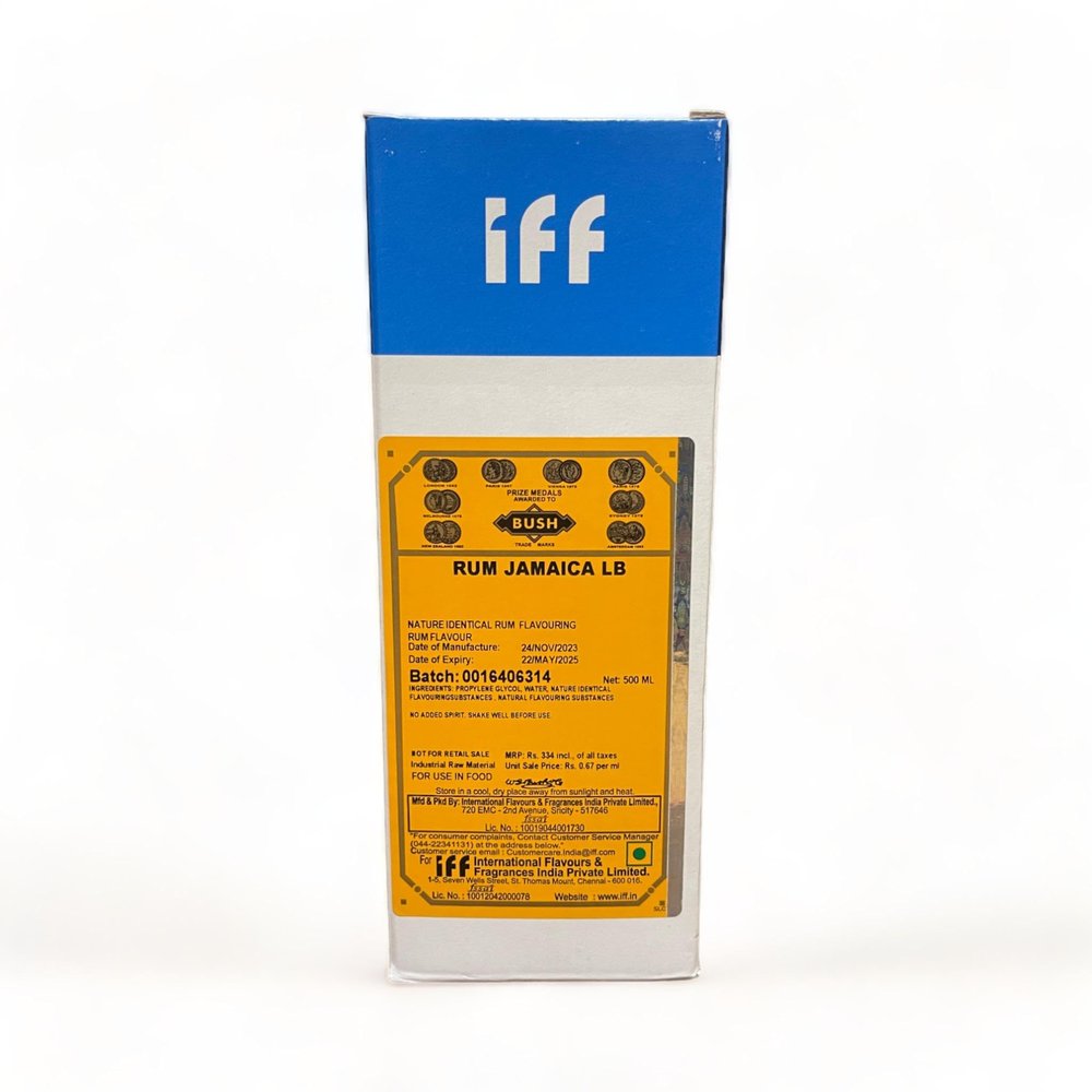 EXCEL ENTERPRISES IFF Rum Jamaica Flavour/Essence Used in Baking, Beverages, Confectionery, Ice cream, Desserts, and Savory Dishes 500 ML |Pack of 1