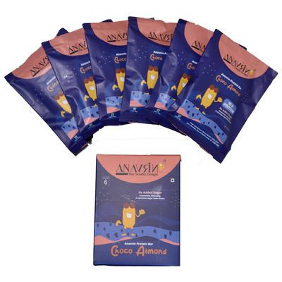 ANAVRIN Choco Almond Protein Bar | 15g Protein with Goodness of Dates | No Added Sugar, No Soy, No Preservatives | Gluten Free Energy Bar | Healthy Snack (6 Bars x 50gm)