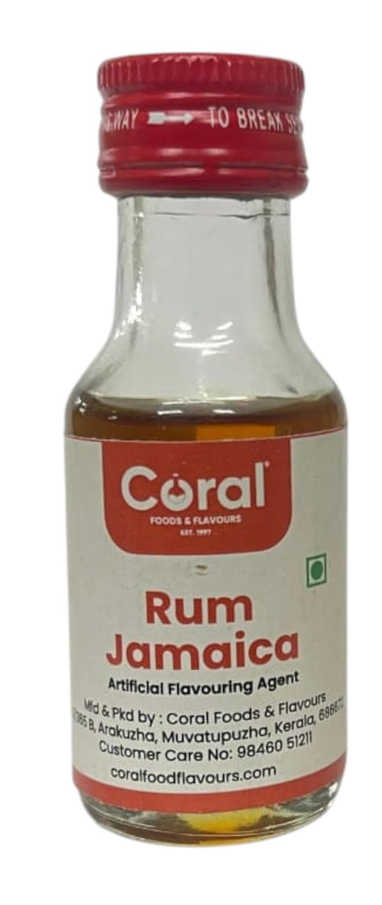 EXCEL ENTERPRISES Coral Rum Jamica Food Essence | 25ml Bottle | For Baking, Desserts, and Confectionery |Pack of 1
