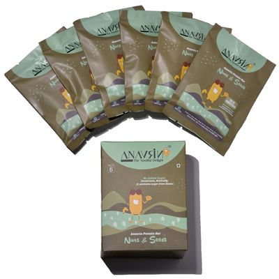 ANAVRIN Choco Nuts & Seed Protein Bar | 15g Protein with Goodness of Dates | No Added Sugar, No Soy, No Preservatives | Gluten Free Energy Bar | Healthy Snack (6 Bars x 50gm)