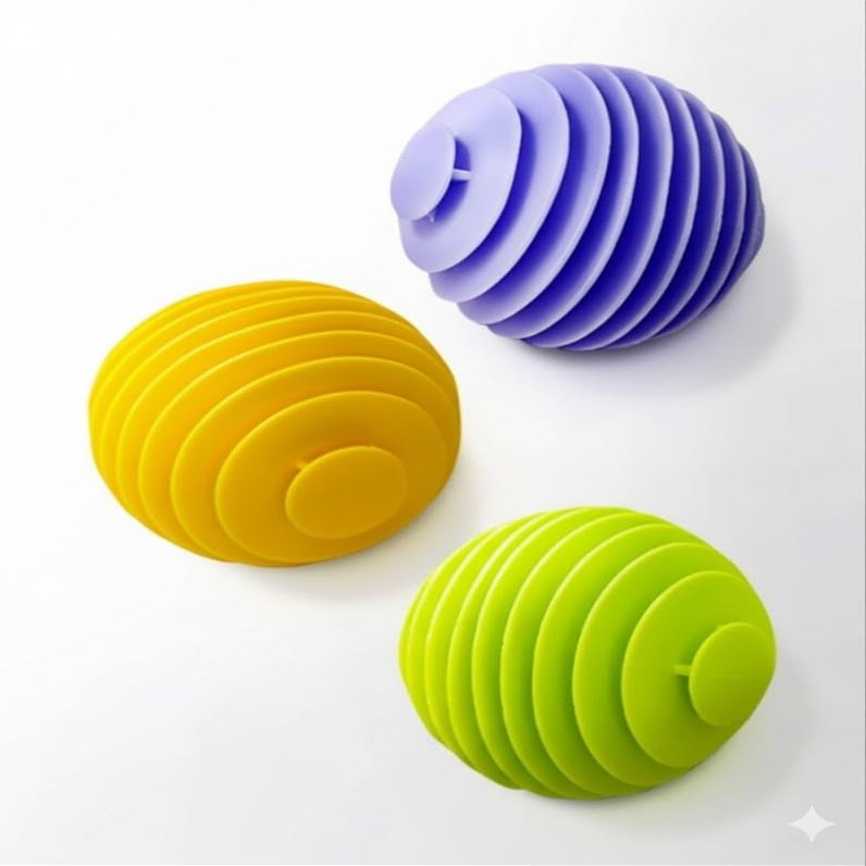 Bacchakidoo Laundry Washer Ball's Reusable Anti-Entanglement Stirring Ball Dryer Balls Laundry Ball's for Dryer Anti Static Silicone Agitator ball's for Washing Machine Soft and Durable (Pack of 3)